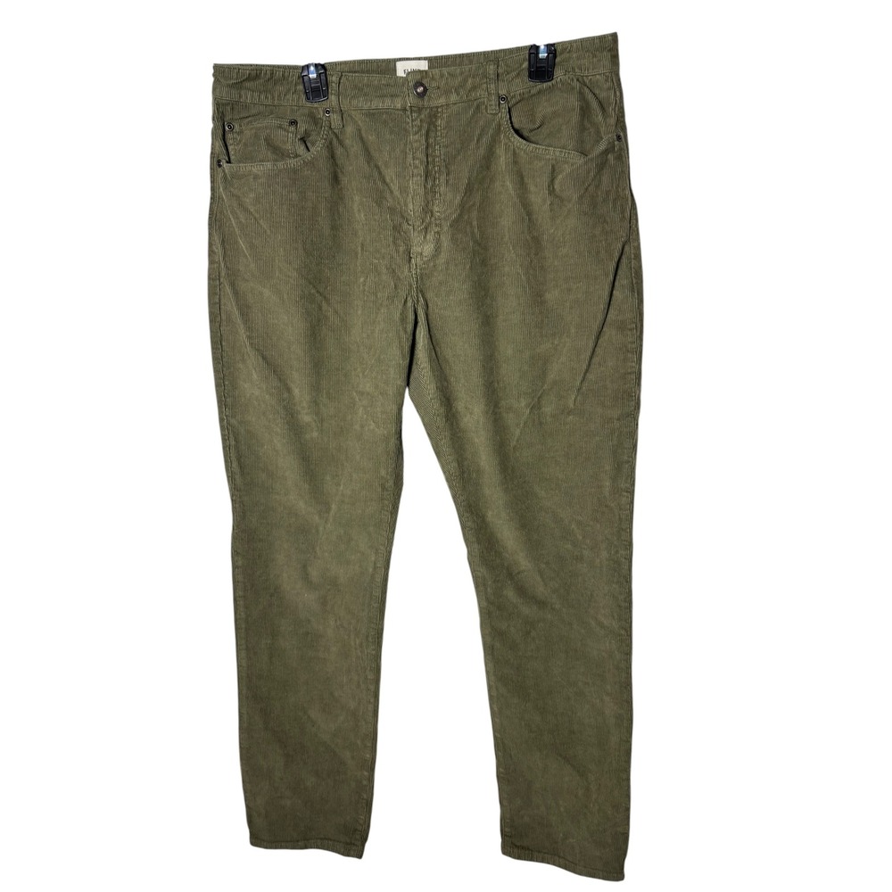 Flint & tinder men's 36x32 athletic tapered fit pants corduroy green